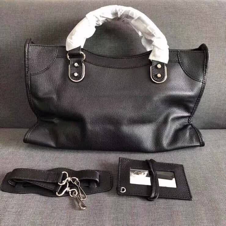 BALENCIAG巴黎世家 機車包38cm 原版山羊皮配金邊 手提肩背斜挎包  BL1360
